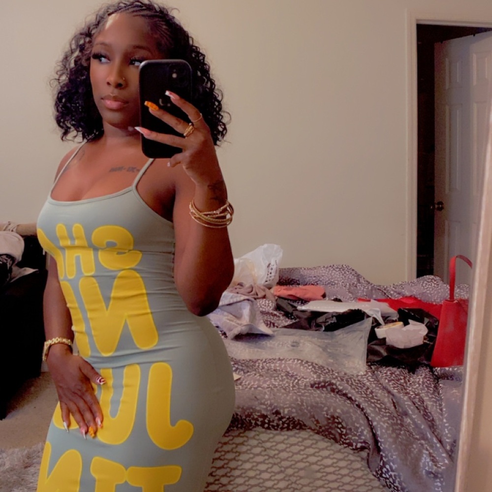 Stylish Gray and Yellow Women's Dress